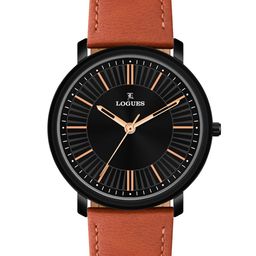 L LOGUES Men Brass Dial & Leather Straps Analogue Watch G E-858 NL-14-image-42
