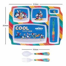 Servewell Multicolor Melamine Part Plate - Set of 3 image 3
