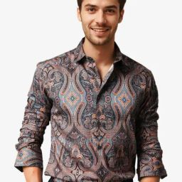 Rare Rabbit Navy Regular Fit Paisley Shirt-picture-15