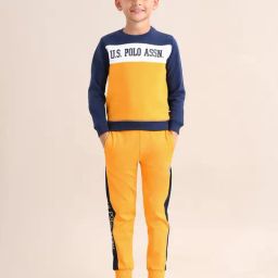 U.S. Polo Assn. Boys Yellow Cotton Digital Print Sweatshirt-image-47