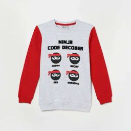 Fame Forever by Lifestyle Kids Grey & Red Cotton Printed Full Sleeves Sweatshirt-picture-23