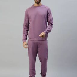 Slowave Purple Regular Fit Sweatshirt & Joggers Set-picture-29