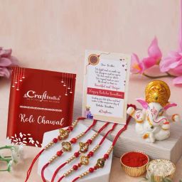 eCraftIndia Assorted Multicolor Rakhi with Ganesha Idol-image-18