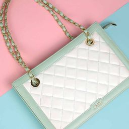 Mochi Checked Bucket Shoulder Bag with Quilted-image-20
