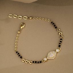 ATIBELLE Gold-Plated Cubic Zirconia Hand Mangalsutra-44