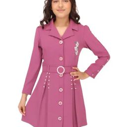 Cutecumber Kids Purple Embellished Full Sleeves Shirt Dress-picture-26