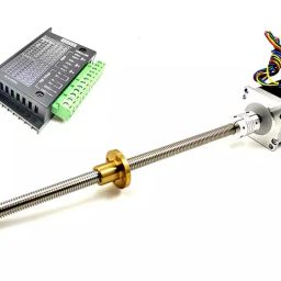 Invento TB6600 Stepper Driver + Nema 23 25 Kg-cm Stepper Motor + Flexible coupling + 800mm (0.8 mtr) 12mm T12 TR12 2mm Pitch Lead Screw + Brass Nut ISC 1179-A7-45