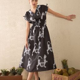 Uptownie Bow Detailed Ruched Midi Dress-image-33
