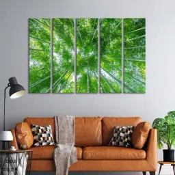 999Store Printed Green MDF 5 Panels Wall Art-picture-24