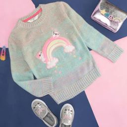 Pantaloons Junior Blue Embroidered Full Sleeves Sweater-picture-28
