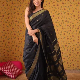 KALINI Women Paisley Woven Design Zari Silk Blend Saree-picture-39