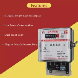 KLICK Smart Meter, Static Meter, Counter Display, Heavy Duty, Class 1 Accuracy, Multi-function Energy Meter Static-290 image 4