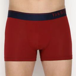 Van Heusen Regular Fit 4 Way Stretch Body Defining Fit Solid Trunks - Tomato Red-picture-8