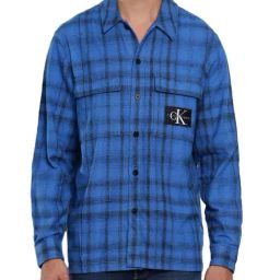 Calvin Klein Jeans Kettle Blue Cotton Regular Fit Checks Shirt-image-20