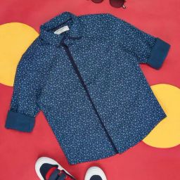 Pantaloons Junior Kids Navy Cotton Printed Full Sleeves Shirt-image-91