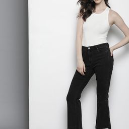 Urban Revivo Women Flared Frayed Jeans-image-71