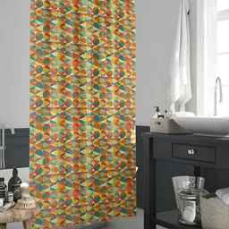 ArtzFolio Green & Red Printed Waterproof Shower Curtain-16
