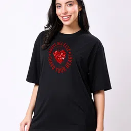TQH Women Printed Drop-Shoulder Sleeves T-shirt-picture-10