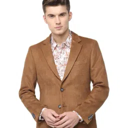 Basics Brown Full Sleeves Notched Lapel Blazer-image-59