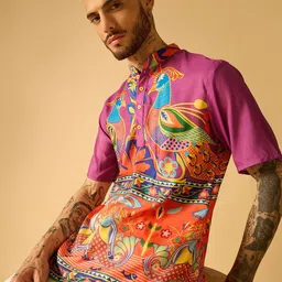 AKS Men Standard Semi Sheer Printed Casual Shirt-image-56