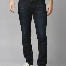 Spykar Dark Blue Regular Fit Lightly Washed Jeans-picture-37