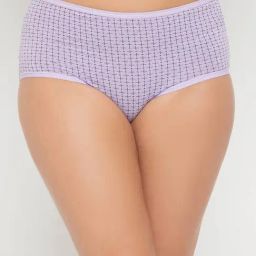 Clovia Purple Cotton Printed Hipster Panty-image-37