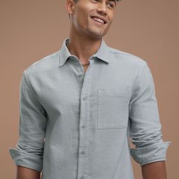 HIGHLANDER Men Comfort Slim Fit Opaque Striped Casual Shirt-picture-43