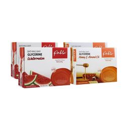 PABLO Set Of 4 Glycerine Honey & Watermelon Bathing Soap Bar For Extra Glow - 75g Each-43