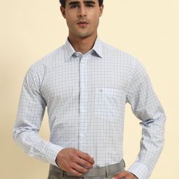 Cantabil Comfort Fit Checked Cotton Formal Shirt-picture-30