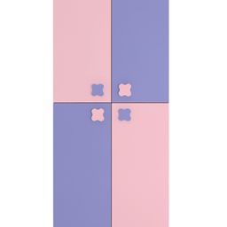 Adona Flora 2 Door Premium MDF Wardrobe With Floral Handles - Pink Violet-image-95