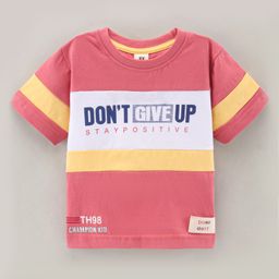 ToffyHouse Half Sleeves T-Shirt Text Print - Red-image-76