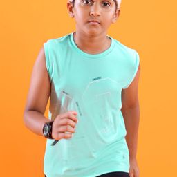 Pine Active Sleeveless Sports T-Shirt Text Print - Multicolor-image-22