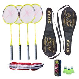 AXG NEW GOAL Rugged (4 Fluorescent Aluminium Racquets, 3 Plastic Shuttles, Net and 2 cover) Badminton Kit - Green-picture-14
