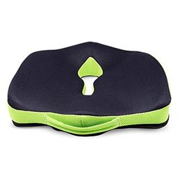 Sleepsia Advance Orthopedic Coccyx Seat Cushion/Pillow With Memory Foam For Sciatica, Tailbone and Back Pain Relief (Black/Green)-26