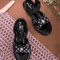 Stefens Polka Dots Slip On Sandal - Black-image-21