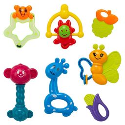 YAMAMA Baby Safari Rattle Set with Teethers Colorful Non-Toxic Bell Cartoon Toy Educational Toy (Pack of 7  Design And Color May Vary)-21