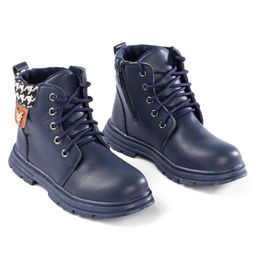 Pine Kids Winter Boots with Lace Up Closure - Blue-picture-36