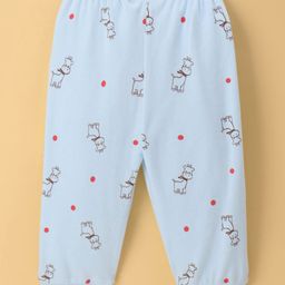 Tango Interlock Knit Full Length Lounge Pant with Giraffe Print - Light Blue-picture-12