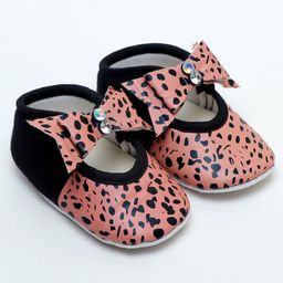 Daizy Printed With Bow Applique Detailed Booties - Brown-image-28