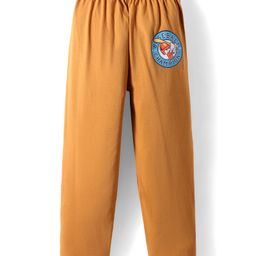 Taeko Single Jersey Knit Full Length Lounge Pants with Sport Theme Print - Mustard-image-59