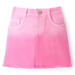 Bonfino Woven Knee Length Dip Dye Washed Skirt - Pink-image-89