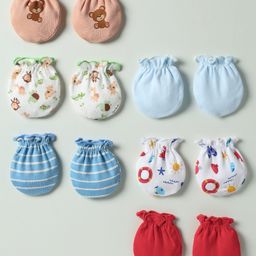 Ben Benny 100% Cotton Knit Mittens with Animal Print Pack of 6 - Multicolor-image-56