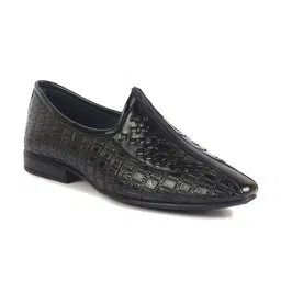 FAUSTO Men Textured Pointed Toe Mojaris-13