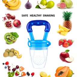 FANTASY INDIA Combo of Fruit And Food Nibbler Spoon Feeder and Rattle Teether- Pink image 2