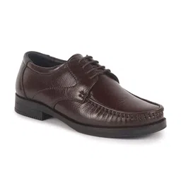 FAUSTO Men Textured Genuine Leather Lace Up Formal Derbys-image-43