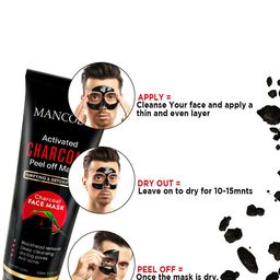 MANCODE Power Glow Face Wash With Instant Glow & Charcoal Peel off Mask - 100ml Each image 4