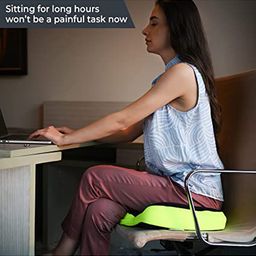 Sleepsia Advance Orthopedic Coccyx Seat Cushion/Pillow With Memory Foam For Sciatica, Tailbone and Back Pain Relief (Black/Green) image 5