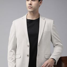 Van Heusen Self Design Super Slim Fit Single-Breasted Formal Blazer-picture-54