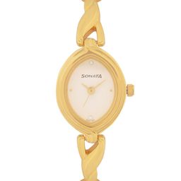 Sonata Women White & Gold-Toned Analogue Watch NK8109YM01-image-22