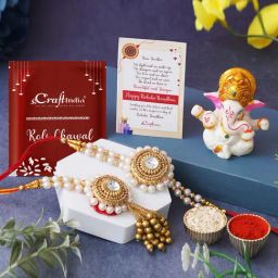 eCraftIndia Assorted Multicolor Rakhi with Ganesha Idol-image-43